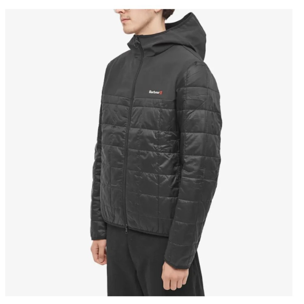 BARBOUR STRIDE HOODED LIGHTWEIGHT QUILTED JACKET MSRP$280 British Classic Great - Picture 1 of 12